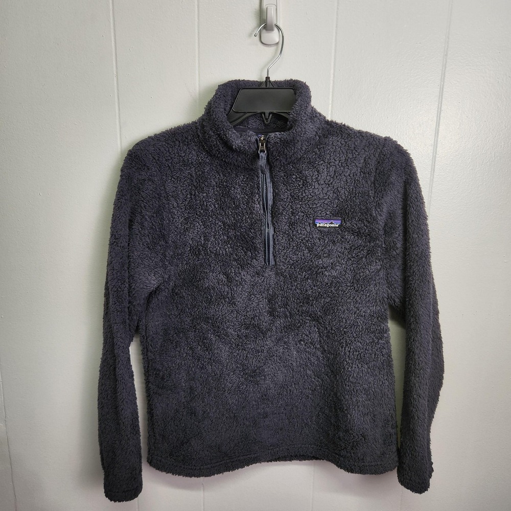 Patagonia Sweater Womens Medium Gray‎ Fleece Pullover Quarter Zip Warm Cozy